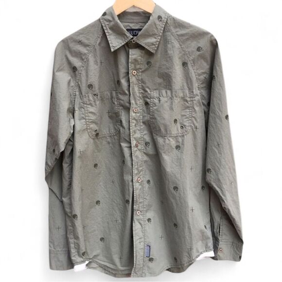 Ludwig Van Skull+ Beethoven Button Up Long Sleeve Shirt - Picture 3 of 15